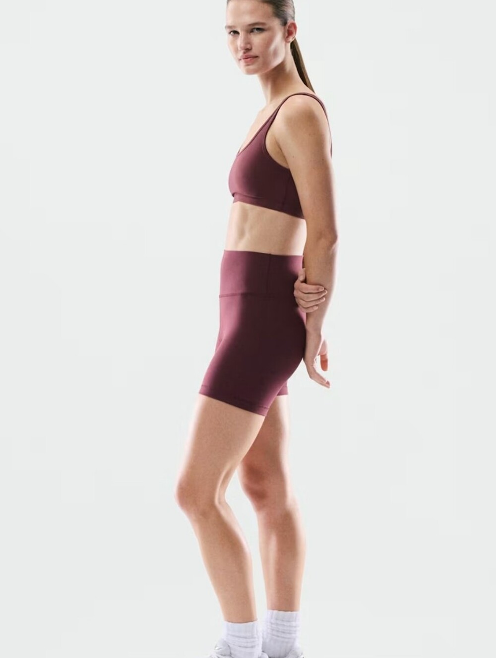 Aritzia TNA High-Waist Bike Shorts - Plum